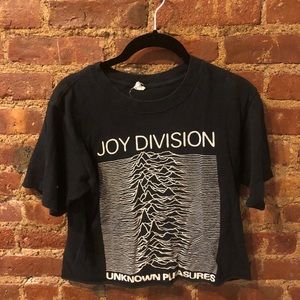 Vintage Joy Division Cropped Black Band Tee